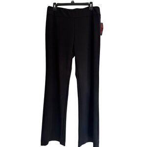 Krazy Larry Black Pull On Knit Pants Size 12 Stretchy Straight Leg Non Wrinkle N